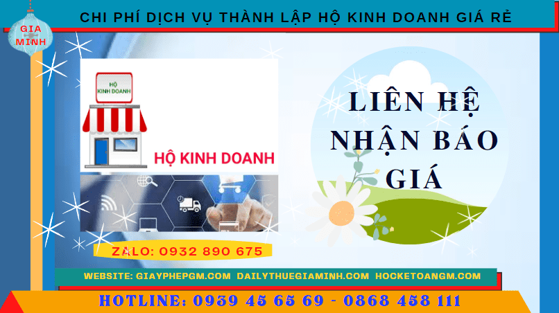 DỊCH VỤ THÀNH LẬP HỘ KINH DOANH GIÁ RẺ TẠI THÁI NGUYÊN 5 Chi phí thành lập hộ kinh doanh giá rẻ tại Thái Nguyên