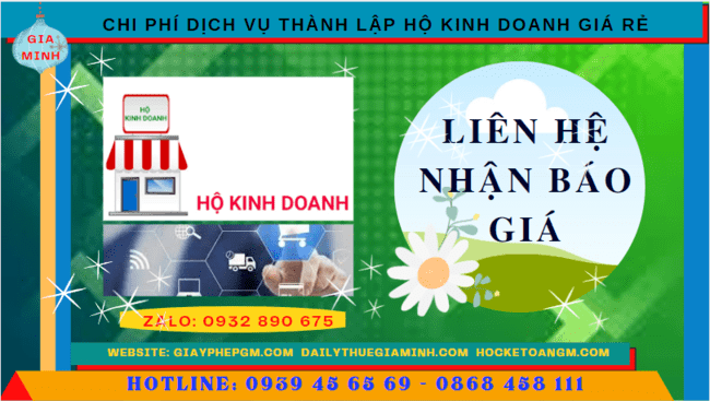 Dịch vụ thành lập hộ kinh doanh giá rẻ tại trà vinh 5 Chi phí thành lập hộ kinh doanh giá rẻ tại Trà Vinh