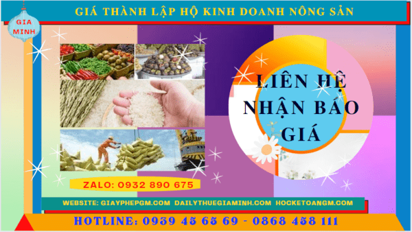 Thành lập hộ kinh doanh nông sản tại An Giang 5 Chi phí thành lập hộ kinh doanh nông sản tại An Giang