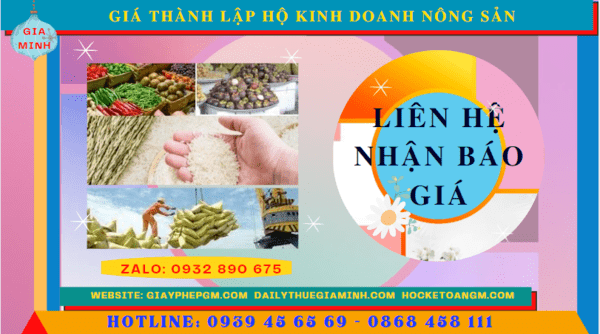 Thành lập hộ kinh doanh nông sản tại Bạc Liêu 11 Chi phí thành lập hộ kinh doanh nông sản tại Bạc Liêu
