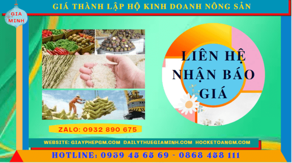 Thành lập hộ kinh doanh nông sản tại hậu giang 11 Chi phí thành lập hộ kinh doanh nông sản tại Hậu Giang