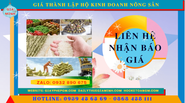 Thành lập hộ kinh doanh nông sản tại long an 11 Chi phí thành lập hộ kinh doanh nông sản tại Long An
