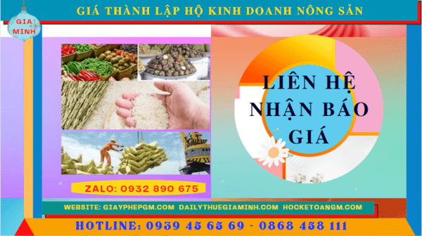Thành lập hộ kinh doanh nông sản tại sóc trăng 11 Chi phí thành lập hộ kinh doanh nông sản tại Sóc Trăng
