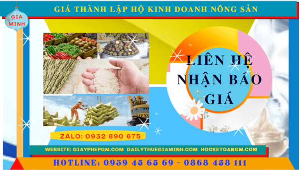 Chi phí thành lập hộ kinh doanh nông sản tại Thành Phố Cần Thơ
