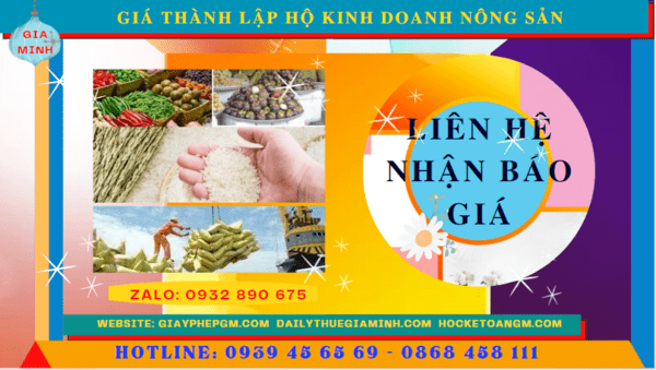 Chi phí thành lập hộ kinh doanh nông sản tại Quận Ninh Kiều