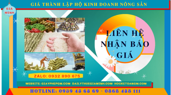 Chi phí thành lập hộ kinh doanh nông sản tại TP Hồ Chí Minh
