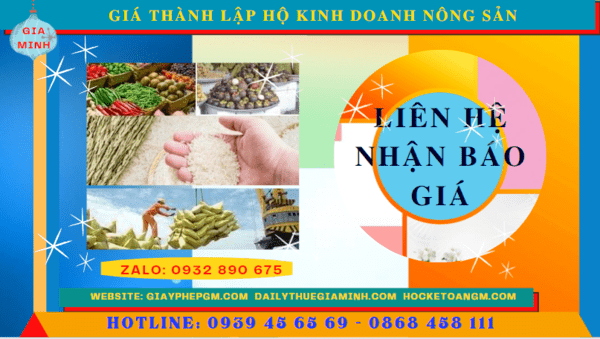 Thành lập hộ kinh doanh nông sản tại vĩnh long 11 Chi phí thành lập hộ kinh doanh nông sản tại Vĩnh Long