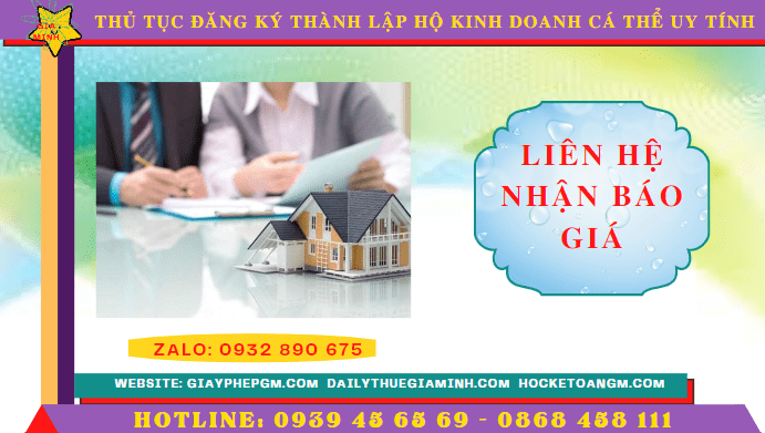THỦ TỤC ĐĂNG KÝ THÀNH LẬP HỘ KINH DOANH CÁ THỂ TẠI BÌNH ĐỊNH UY TÍN 5 Chi phí thành lập hộ kinh doanh trọn gói tại Bình Định