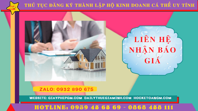 Thủ tục đăng ký thành lập hộ kinh doanh cá thể tại Vĩnh Long uy tín 5 Chi phí thành lập hộ kinh doanh trọn gói tại Vĩnh Long