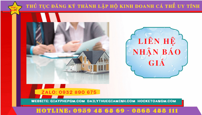 THỦ TỤC ĐĂNG KÝ THÀNH LẬP HỘ KINH DOANH CÁ THỂ TẠI YÊN BÁI UY TÍN 5 Chi phí thành lập hộ kinh doanh trọn gói tại Yên Bái