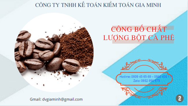 Công bố chất lượng bột cà phê 6 Công bố tiêu chuẩn chất lượng bột cà phê