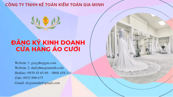 Đăng ký kinh doanh cữa hàng kinh doanh áo cưới tại Bến Tre 6 Đăng ký giấy phép kinh doanh cửa hàng áo cưới tại Bến Tre