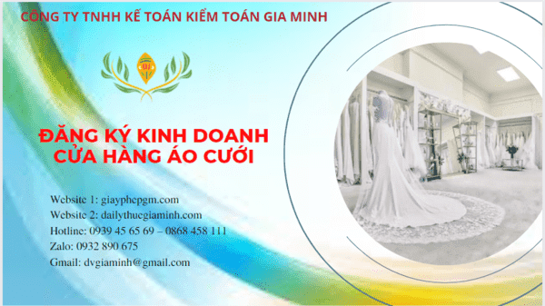 Đăng ký giấy phép kinh doanh cửa hàng áo cưới tại TP Hồ Chí Minh