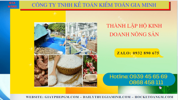 Hồ sơ thành lập hộ kinh doanh nông sản tại Thành phố Phủ Lý
