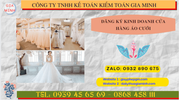 Đăng ký kinh doanh cửa hàng áo cưới tại quận ninh kiều
