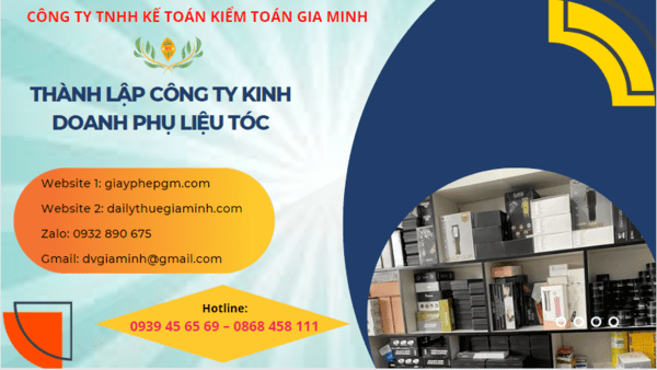 Thành lập công ty kinh doanh phụ liệu tóc tại Điện Biên 4 Thành lập doanh nghiệp kinh doanh phụ liệu tóc tại Điện Biên