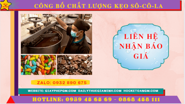 Chi phí công bố sản phẩm kẹo sô-cô-la trọn gói