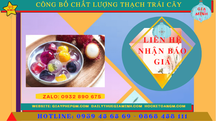 Công bố chất lượng thạch trái cây 5 Chi phí công bố sản phẩm thạch trái cây trọn gói