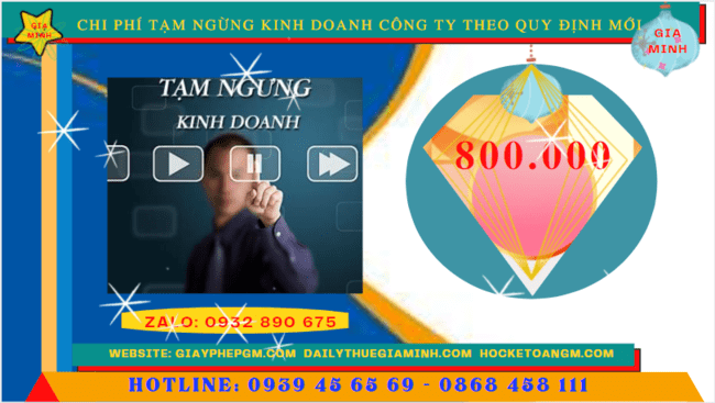 Dịch vụ tạm ngừng kinh doanh công ty tại Hà Nam theo quy định mới 6 Chi phí tạm ngừng kinh doanh công ty tại Hà Nam