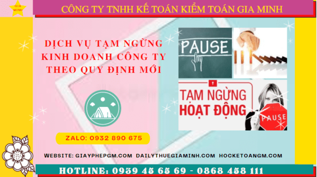 Dịch vụ tạm ngừng kinh doanh công ty tại Nam Định theo quy định mới 5 Thủ tục tạm ngừng hoạt động doanh nghiệp tại Nam Định