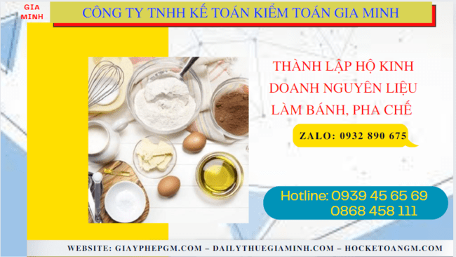 THÀNH LẬP HỘ KINH DOANH NGUYÊN LIỆU LÀM BÁNH, PHA CHẾ TẠI LÂM ĐỒNG 6 Hồ sơ thành lập hộ kinh doanh nguyên liệu làm bánh, pha chế gồm những gì tại Lâm Đồng
