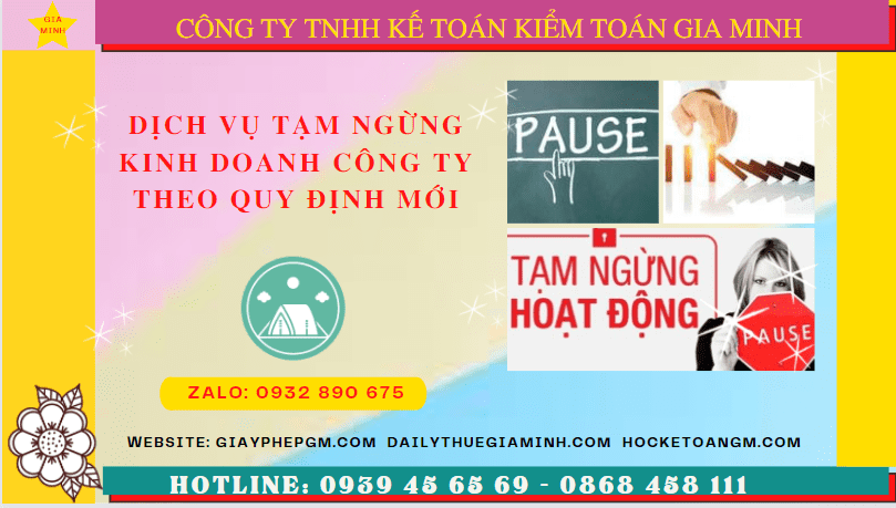 DỊch vụ tạm ngừng kinh doanh công ty tại Vĩnh Phúc theo quy định mới 6 Thủ tục tạm ngừng hoạt động doanh nghiệp tại Vĩnh Phúc