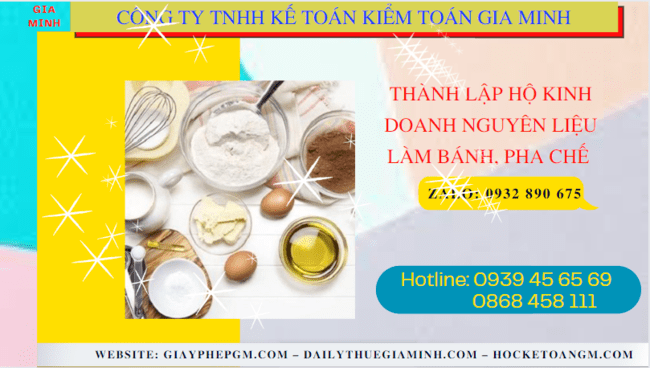 Hồ sơ thành lập hộ kinh doanh nguyên liệu làm bánh, pha chế gồm những gì tại Bình Định