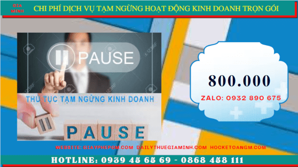 Dịch vụ tạm ngừng hoạt động kinh doanh trọn gói tại Trà Vinh 5 Chi phí thủ tục tạm ngừng kinh doanh công ty tại Trà Vinh