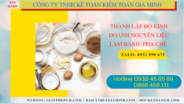 Thành lập hộ kinh doanh nguyên liệu làm bánh, pha chế tại khánh hòa 6 Hồ sơ thành lập hộ kinh doanh nguyên liệu làm bánh, pha chế gồm những gì tại Khánh Hòa