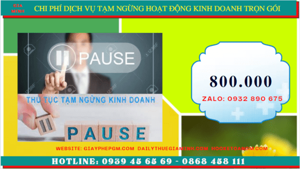 Dịch vụ tạm ngừng hoạt động kinh doanh trọn gói tại Bình Phước 5 Chi phí thủ tục tạm ngừng kinh doanh công ty tại Bình Phước