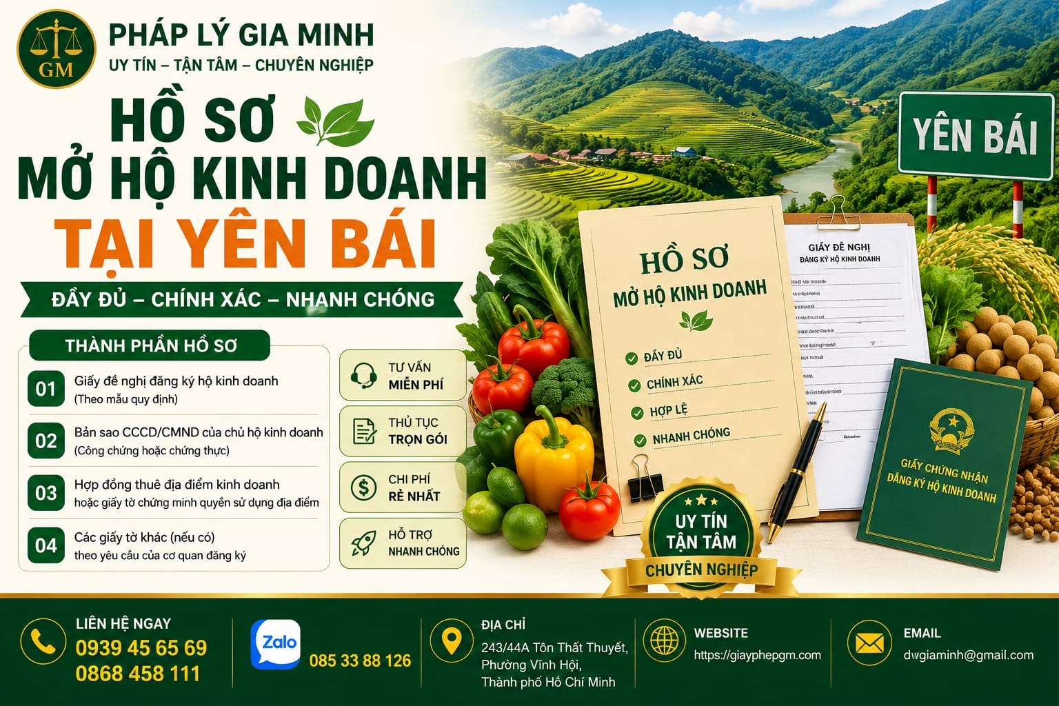 Hồ sơ mở hộ kinh doanh tại Yên Bái