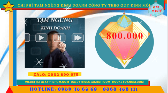 Dịch vụ tạm ngừng kinh doanh công ty tại Ninh Bình theo quy định mới 6 Chi phí tạm ngừng kinh doanh công ty tại Ninh Bình