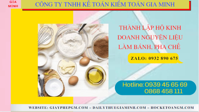 Hồ sơ thành lập hộ kinh doanh nguyên liệu làm bánh, pha chế gồm những gì tại Ninh Thuận