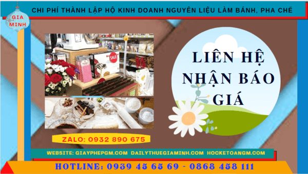 Thành lập hộ kinh doanh nguyên liệu làm bánh, pha chế tại đắk nông 5 Chi phí dịch vụ thành lập hộ kinh doanh nguyên liệu làm bánh, pha chế Đắk Nông