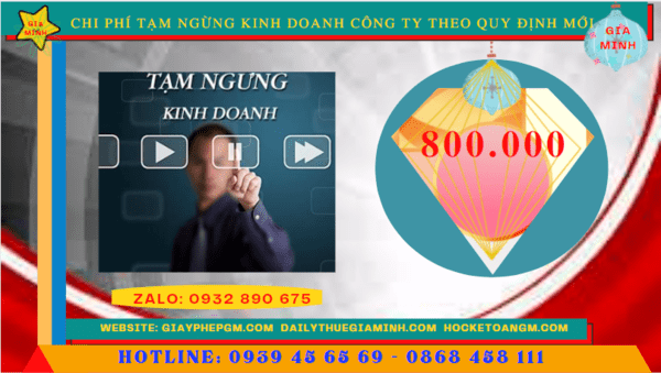 Dịch vụ tạm ngừng kinh doanh công ty tại Thái Bình theo quy định mới 6 Chi phí tạm ngừng kinh doanh công ty tại Thái Bình