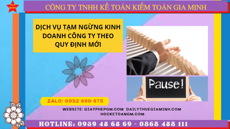 Dịch vụ tạm ngừng kinh doanh công ty tại thái nguyên theo quy định mới 5 Thủ tục tạm ngừng kinh doanh công ty tại Thái Nguyên