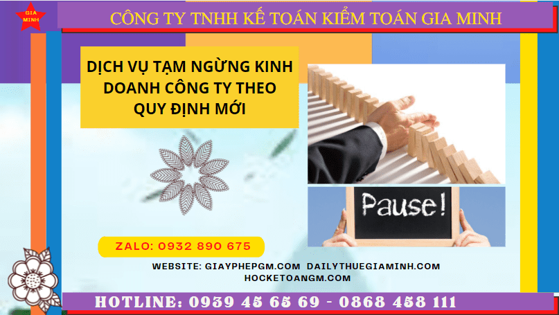 Dịch vụ tạm ngừng kinh doanh công ty tại Thành phố Phủ Lý theo quy định mới 4 Thủ tục tạm ngừng kinh doanh công ty tại Thành phố Phủ Lý
