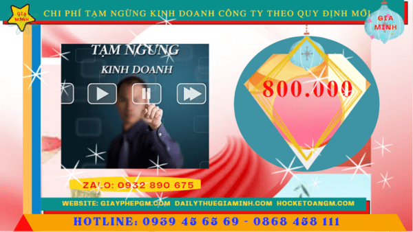 Chi phí tạm ngừng kinh doanh công ty tại Bắc Cạn