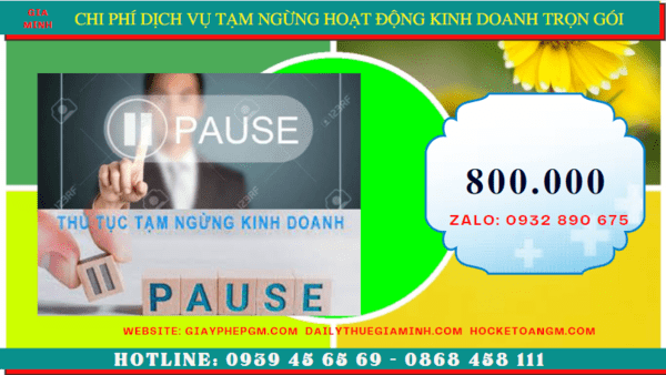 Chi phí thủ tục tạm ngừng kinh doanh công ty tại Khánh Hòa