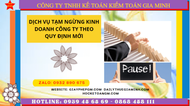 Dịch vụ tạm ngừng kinh doanh công ty tại TP Hải Phòng theo quy định mới 8 Thủ tục tạm ngừng kinh doanh công ty tại TP Hải Phòng