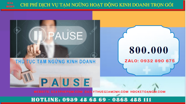 Chi phí thủ tục tạm ngừng kinh doanh công ty tại Ninh Thuận