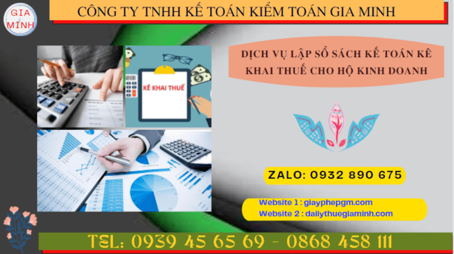 Dịch vụ lập sổ sách kế toán kê khai thuế cho hộ kinh doanh tại Phú Thọ