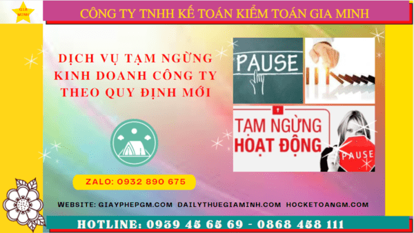 Dịch vụ tạm ngừng kinh doanh công ty tại Phú Thọ theo quy định mới 8 Thủ tục tạm ngừng hoạt động doanh nghiệp tại Phú Thọ