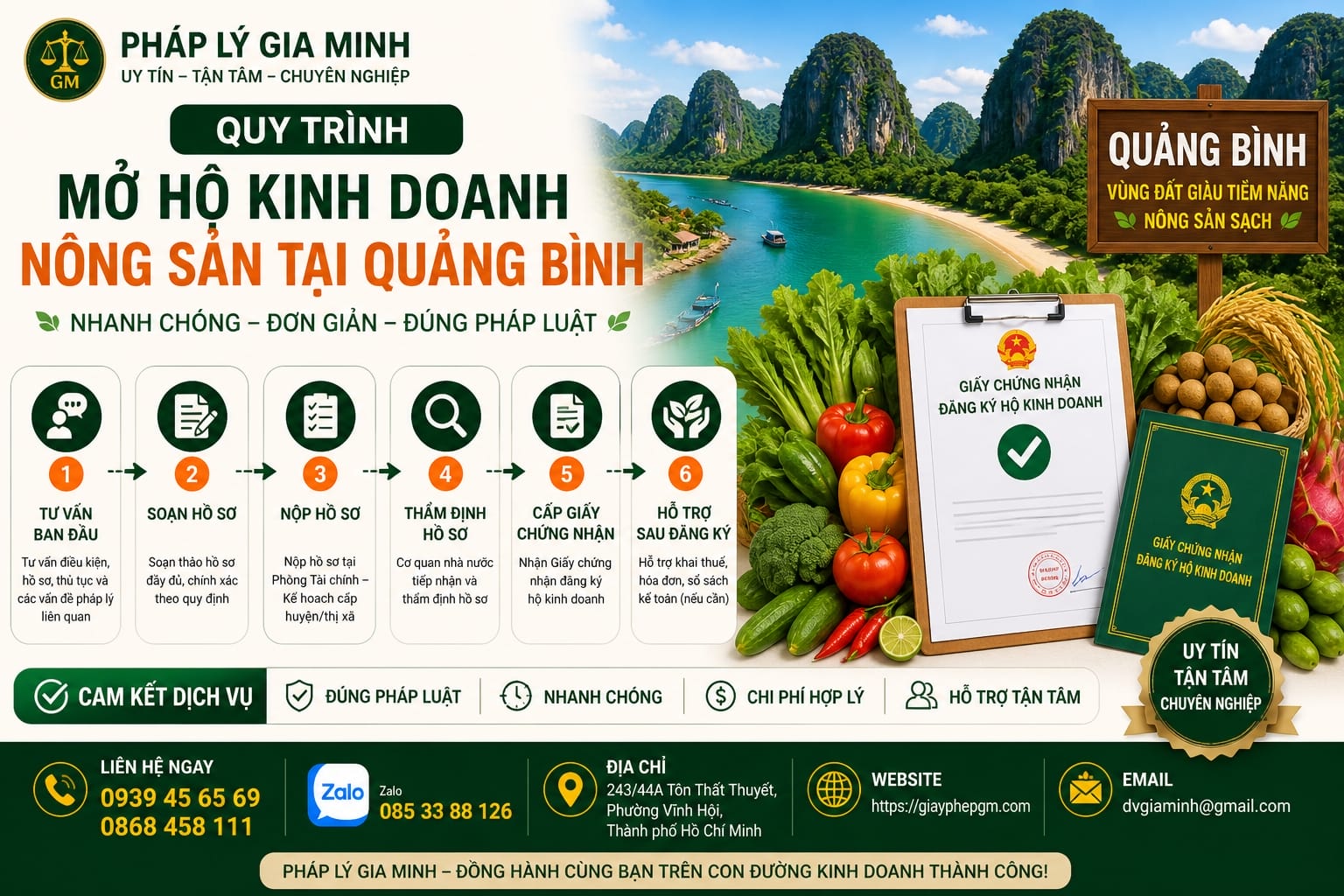 Thành lập hộ kinh doanh nông sản tại Quảng Bình - Dịch vụ nhanh chóng và uy tín 20 Quy trình mở hộ kinh doanh nông sản tại Quảng Bình