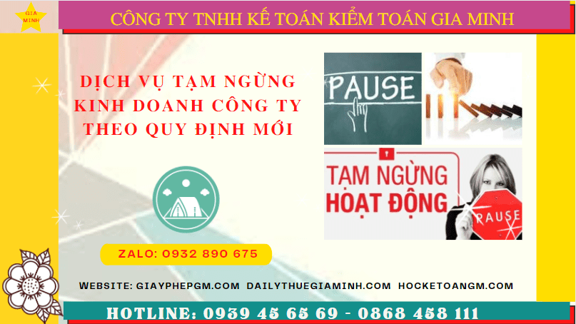 Dịch vụ tạm ngừng kinh doanh công ty tại Quận 5 - TPHCM theo quy định mới 14 Thủ tục tạm ngừng hoạt động doanh nghiệp tại Quận 5 - TPHCM