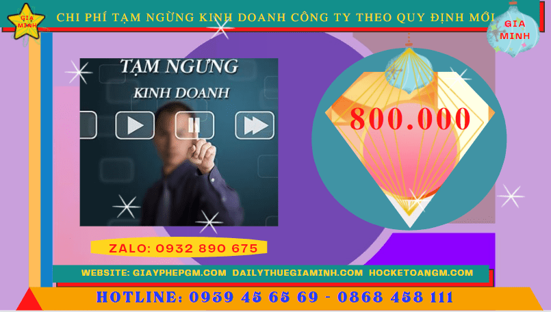 Dịch vụ tạm ngừng kinh doanh công ty tại Nha Trang theo quy định mới 5 Chi phí tạm ngừng kinh doanh công ty tại Nha Trang