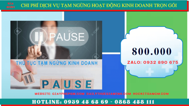 Chi phí thủ tục tạm ngừng kinh doanh công ty tại Phú Yên