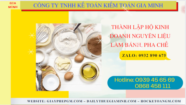 Thành lập hộ kinh doanh nguyên liệu làm bánh, pha chế tại quảng ngãi 6 Hồ sơ thành lập hộ kinh doanh nguyên liệu làm bánh, pha chế gồm những gì tại Quảng Ngãi
