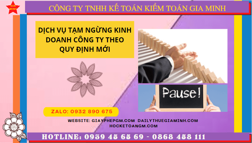 Dịch vụ tạm ngừng kinh doanh công ty tại TT Huế theo quy định mới 4 Thủ tục tạm ngừng kinh doanh công ty tại TT Huế
