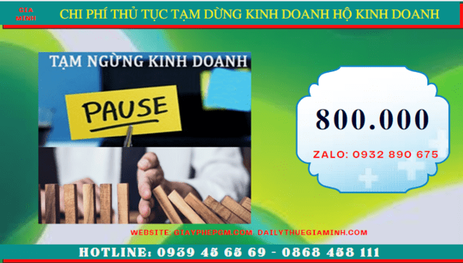 Thủ tục tạm dừng kinh doanh hộ kinh doanh tại Lâm Đồng 5 Chi phí tạm dừng kinh doanh hộ kinh doanh tại Lâm Đồng